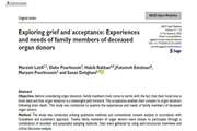 چاپ مقاله با عنوان Exploring grief and acceptance: Experiences and needs of family members of deceased organ donors
