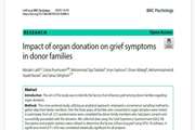 چاپ مقاله با عنوان Impact of organ donation on grief symptoms in donor families
